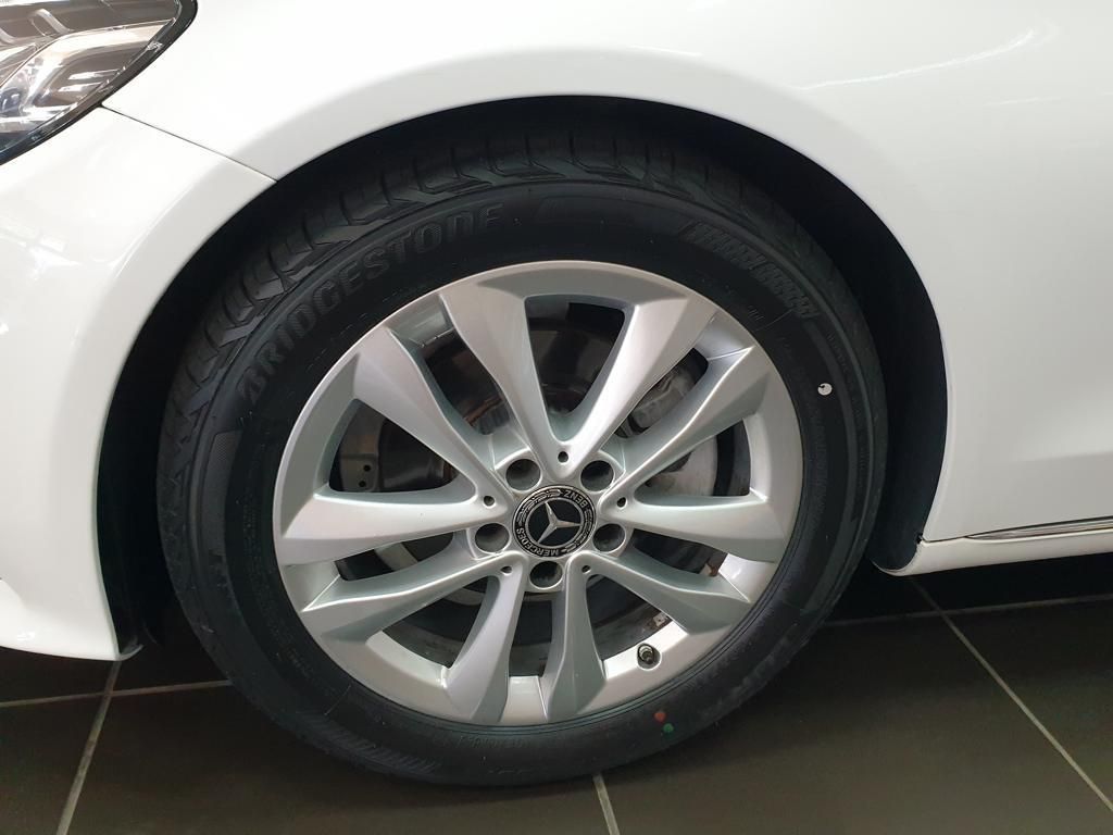Close-up of Mercedes-Benz alloy wheel and Bridgestone tire