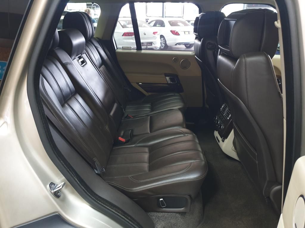 Luxury SUV rear seats with black leather upholstery